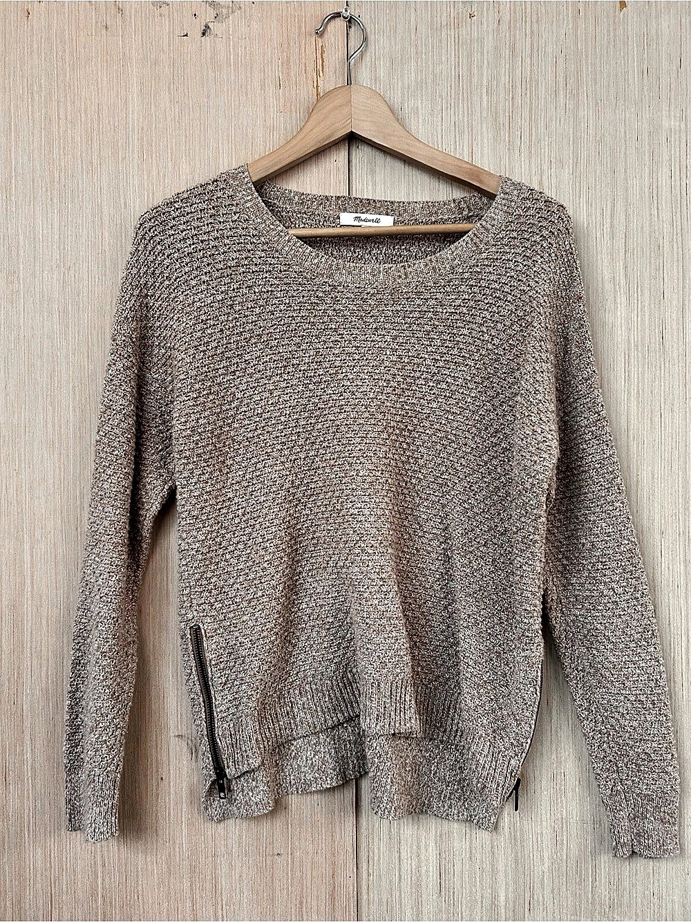 Madewell Textured Knit Crewneck Beige Small Like New